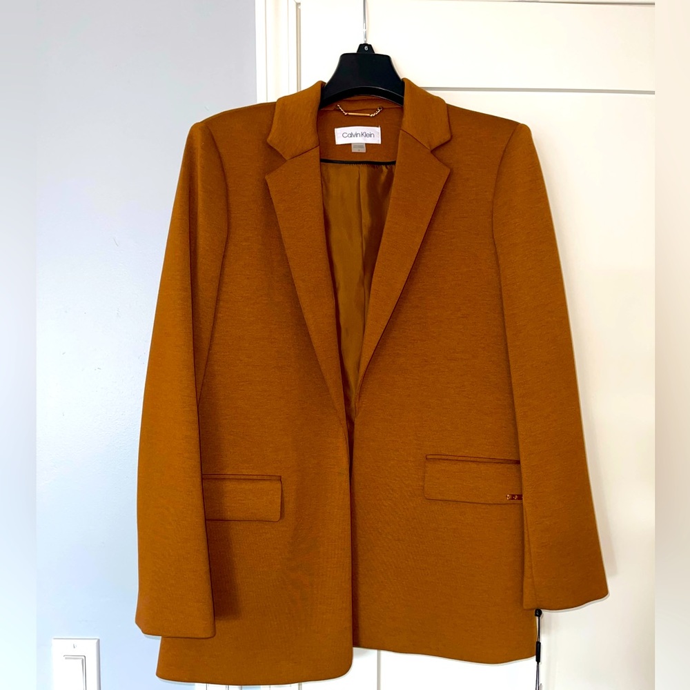 Calvin Klein Suit Blazer Jacket Coat Camel Brown NWT size 6